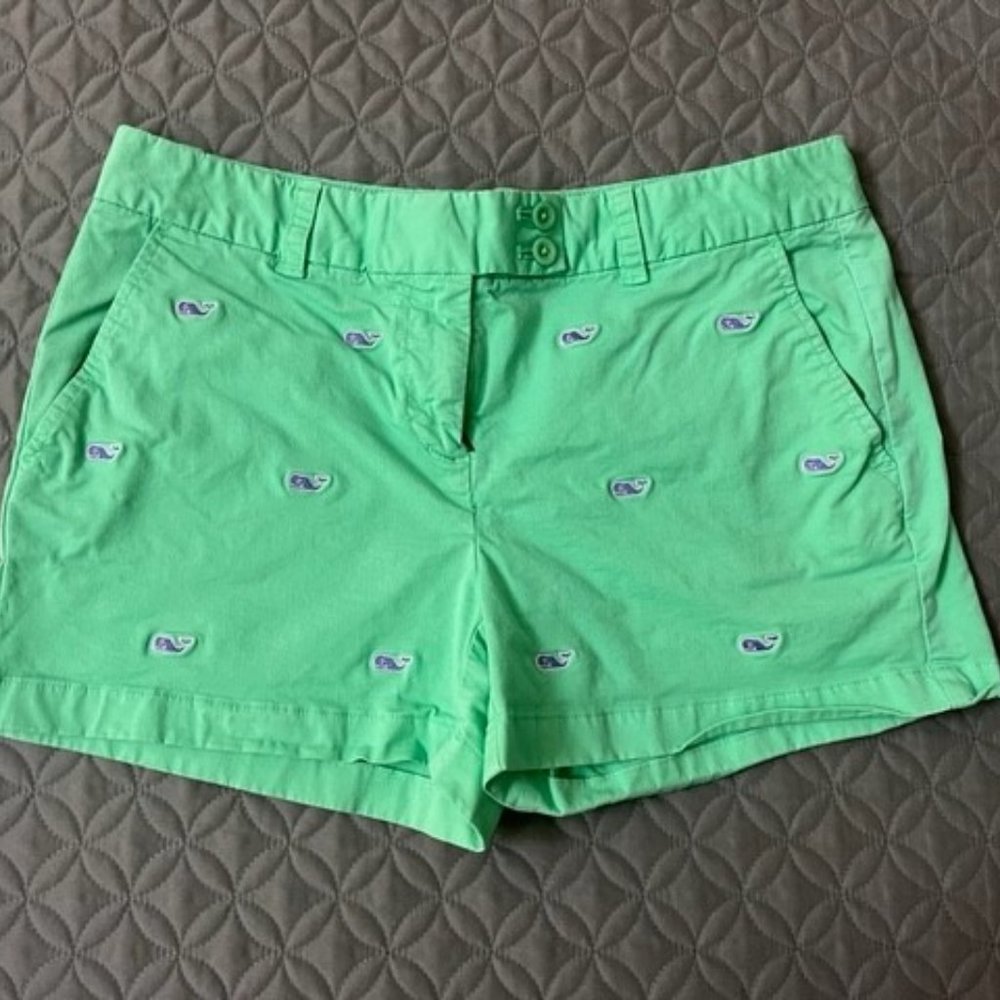 Vinyard Vines shorts - green whale print